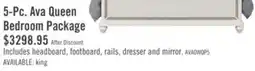 The Brick The Brick Ava 5pc Bedroom Set with Bed, Dresser & Mirror, LED, Glam, White - Queen Size offer