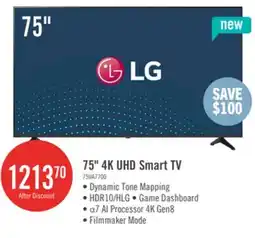 The Brick LG 75 UA77 4K UHD Smart TV offer