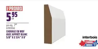 Gagnon - La Grande Quincaillerie CADRAGE EN MDF AVEC APPRÊT BLANC 5/8 X 2 3/4 X 8' INTER BOIS offer