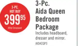 The Brick Aida 3pc Bedroom Set with Headboard, Dresser & Mirror, Made in Canada, Brown - Queen Size offer