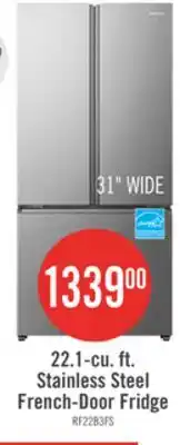 The Brick Hisense 31.3 22.1 Cu. Ft. French-Door Refrigerator - Stainless Steel - RF22B3FSE offer