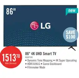 The Brick LG 86 UA75 4K Smart TV offer