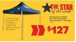 Matériaux Pont Masson Aluminum Sun Shelter 3m X 3m Retractable Pont-Masson - Dark Blue offer