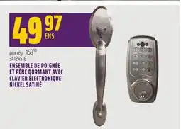 Gagnon - La Grande Quincaillerie ENSEMBLE DE POIGNÉE ET PÊNE DORMANT AVEC CLAVIER ÉLECTRONIQUE NICKEL SATINÉ offer