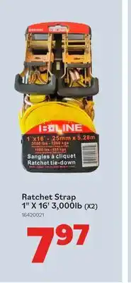 Matériaux Pont Masson Ratchet Strap 1 x 16' - 3000lb - 2-Pack offer