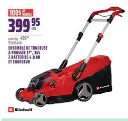 Gagnon - La Grande Quincaillerie ENSEMBLE DE TONDEUSE À POUSSÉE 17, 36V 2 BATTERIES 4.0 AH ET CHARGEUR EINHELL offer