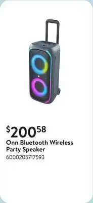 Walmart Onn Bluetooth Wireless Party Speaker offer