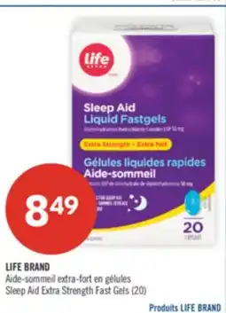Pharmaprix LIFE BRAND Sleep Aid Extra Strength Fast Gels (20) offer