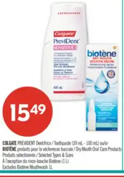Pharmaprix COLGATE Toothpaste (39 mL - 100 mL) or BIOTENE Dry Mouth Oral Care Products offer
