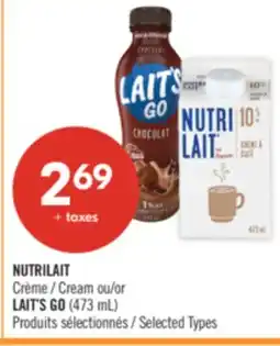 Pharmaprix NUTRILAIT Cream or LAIT'S GO offer