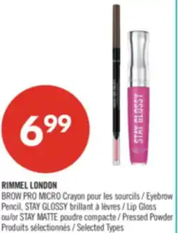 Pharmaprix RIMMEL LONDON BROW PRO MICRO Eyebrow Pencil, STAY GLOSSY Lip Gloss or STAY MATTE Pressed Powder offer