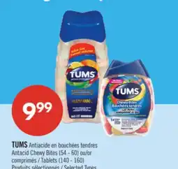 Pharmaprix TUMS Antacid Chewy Bites (54 - 60) or Tablets (140 - 160) offer