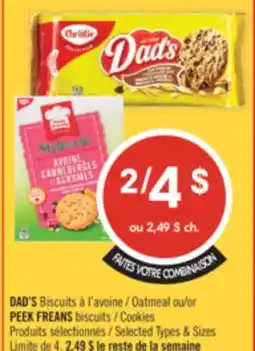 Pharmaprix DAD'S Oatmeal or PEEK FREANS biscuits, Cookies offer