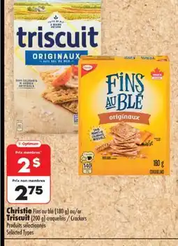 Pharmaprix Christie (180 g) or Triscuit (200 g) Crackers offer