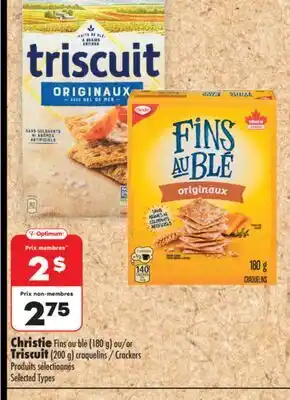 Pharmaprix Christie (180 g) or Triscuit (200 g) Crackers offer