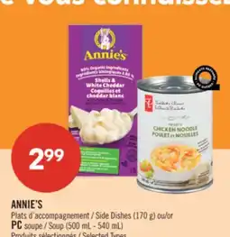 Pharmaprix ANNIE'S Side Dishes (170 g) or PC Soup offer