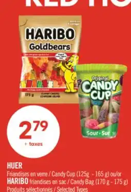 Pharmaprix HUER Candy Cup (125g - 165 g) or HARIBO Candy Bag (170 g - 175 g) offer