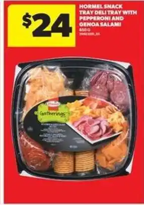 Real Canadian Superstore Hormel Snack Tray Deli Tray with Pepperoni and Genoa Salami offer