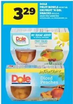 Real Canadian Superstore Dole Fruit Bowls or Fruit 'n Gel Snacks offer