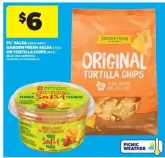Real Canadian Superstore PC Salsa or Tortilla Chips offer