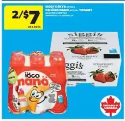Real Canadian Superstore Siggi's Skyr or Iögo Nano Yogurt offer
