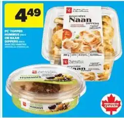 Real Canadian Superstore PC Topped Hummus or Naan Dippers offer