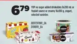 Real Canadian Superstore YOP no sugar added drinkables or Yoplait yogurt offer