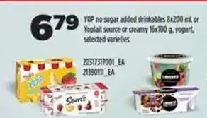 Real Canadian Superstore YOP no sugar added drinkables or Yoplait yogurt offer