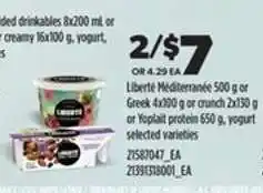Real Canadian Superstore Liberté Méditerranée or Greek Yogurt offer