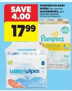 Real Canadian Superstore Pampers 9x Baby Wipes or WaterWipes offer