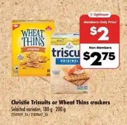 No Frills Christie Triscuits or Wheat Thins crackers offer