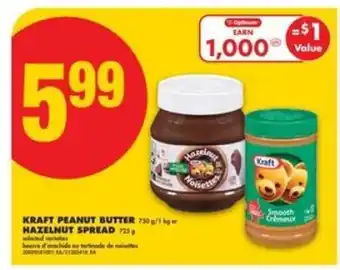 No Frills KRAFT PEANUT BUTTER OR HAZELNUT SPREAD offer