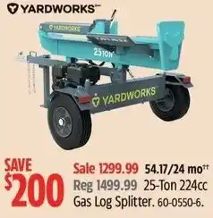 Canadian Tire Yardworks 25-Ton 224cc Gas Log Splitter offer