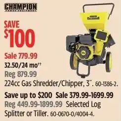 Canadian Tire Champion 224cc gas shredder chipper offer