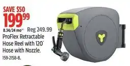 Canadian Tire Yardworks proflex retractable hose reel with 120' hose with nozzle offer