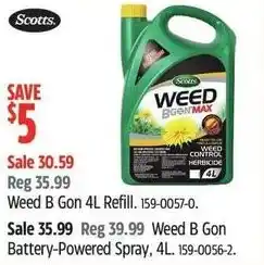 Canadian Tire Scotts weed b gon refill offer