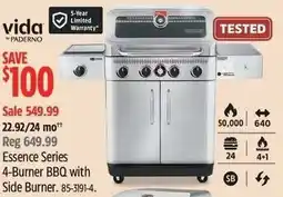 Canadian Tire Essence series 4-burner bbq with side burner offer