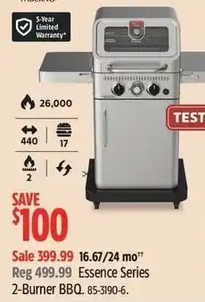 Canadian Tire Essence series 2 burner bbq offer