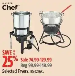 Canadian Tire Master chef selected fryers offer