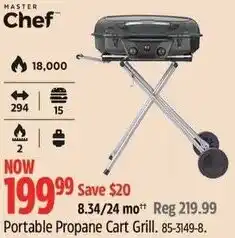 Canadian Tire Master chef portable propane cart grill offer