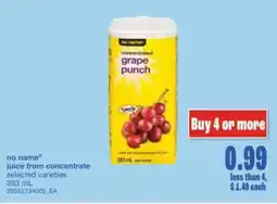 Wholesale Club No name juice from concentrate offer