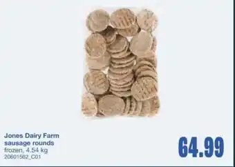 Wholesale Club Jones dairy farm sausage rounds offer