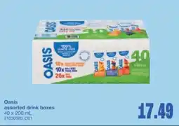 Wholesale Club Oasis assorted drink boxes offer