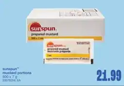 Wholesale Club Sunspun mustard portions offer