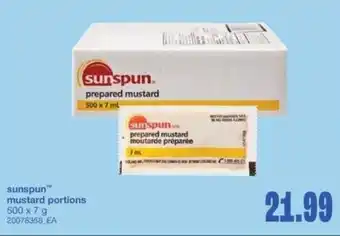 Wholesale Club Sunspun mustard portions offer