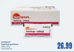 Wholesale Club Sunspun ketchup portions offer