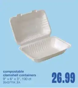 Wholesale Club Compostable clamshell containers offer