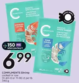 Sobeys Compliments shrimp cooked or raw offer