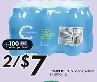 Sobeys Compliments spring water offer