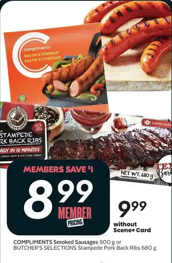 Sobeys Compliments smoked sausages offer